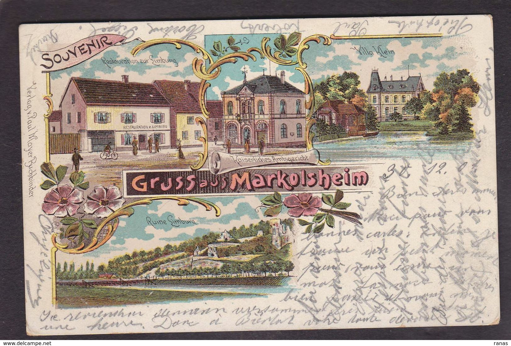 CPA Bas Rhin 67 Markolsheim Gruss Litho Circulé Voir Scan Du Dos - Sonstige & Ohne Zuordnung