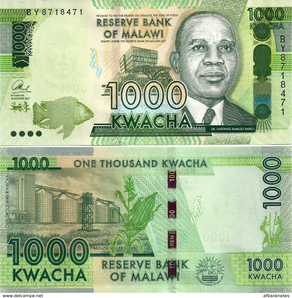 MALAWI       1000 Kwacha       P-67[c]       1.1.2017       UNC  [ Sign. Chuka ] - Malawi