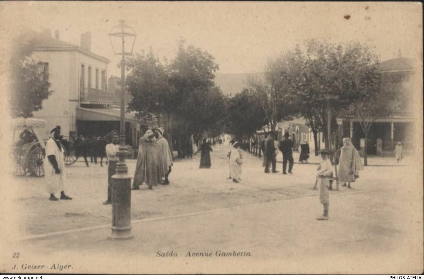 CPA Saïda Avenue Gambetta J Geiser Alger CAD 1906 - Saïda