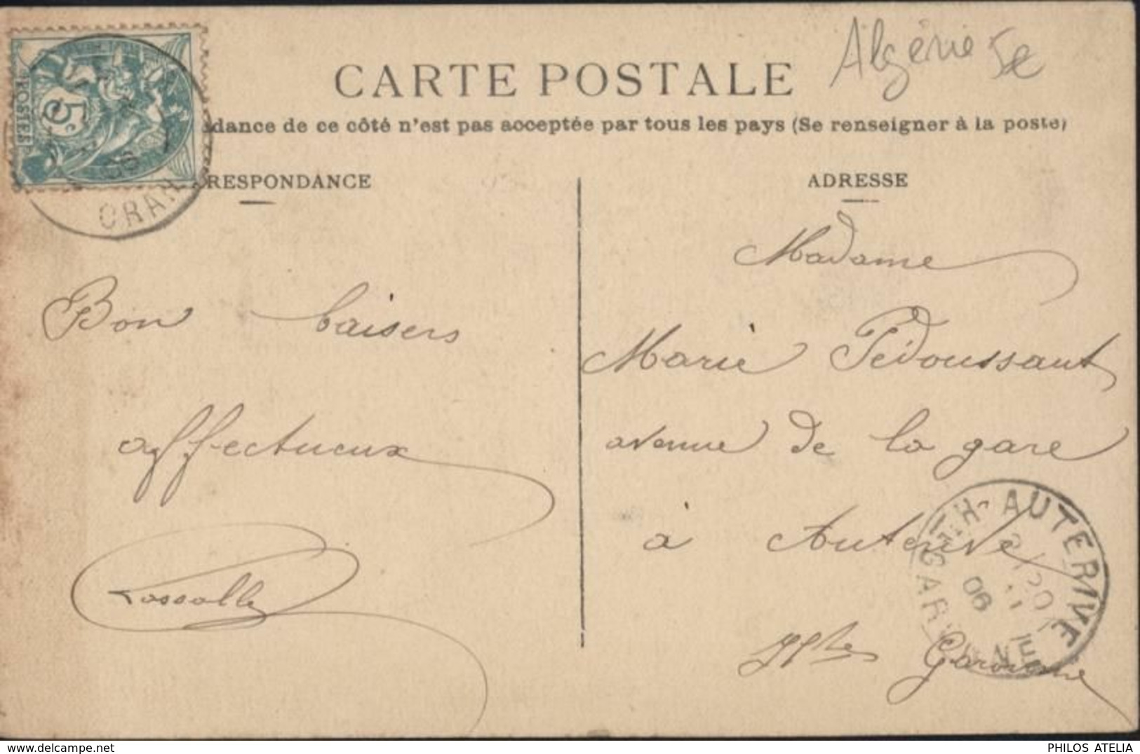 CPA Saïda Avenue Gambetta J Geiser Alger CAD 1906 - Saïda