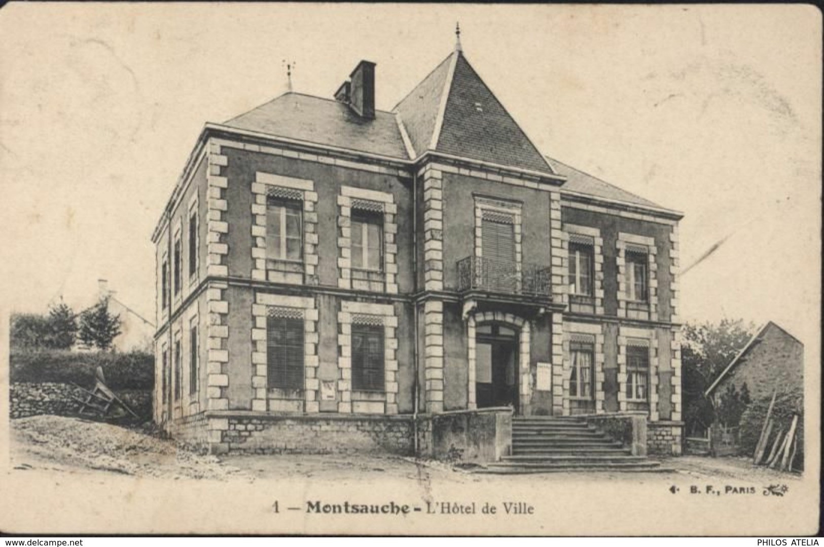 CPA 1 Montsauche L'Hôtel De Ville B.F. Paris CAD Ambulant 1906 - Montsauche Les Settons