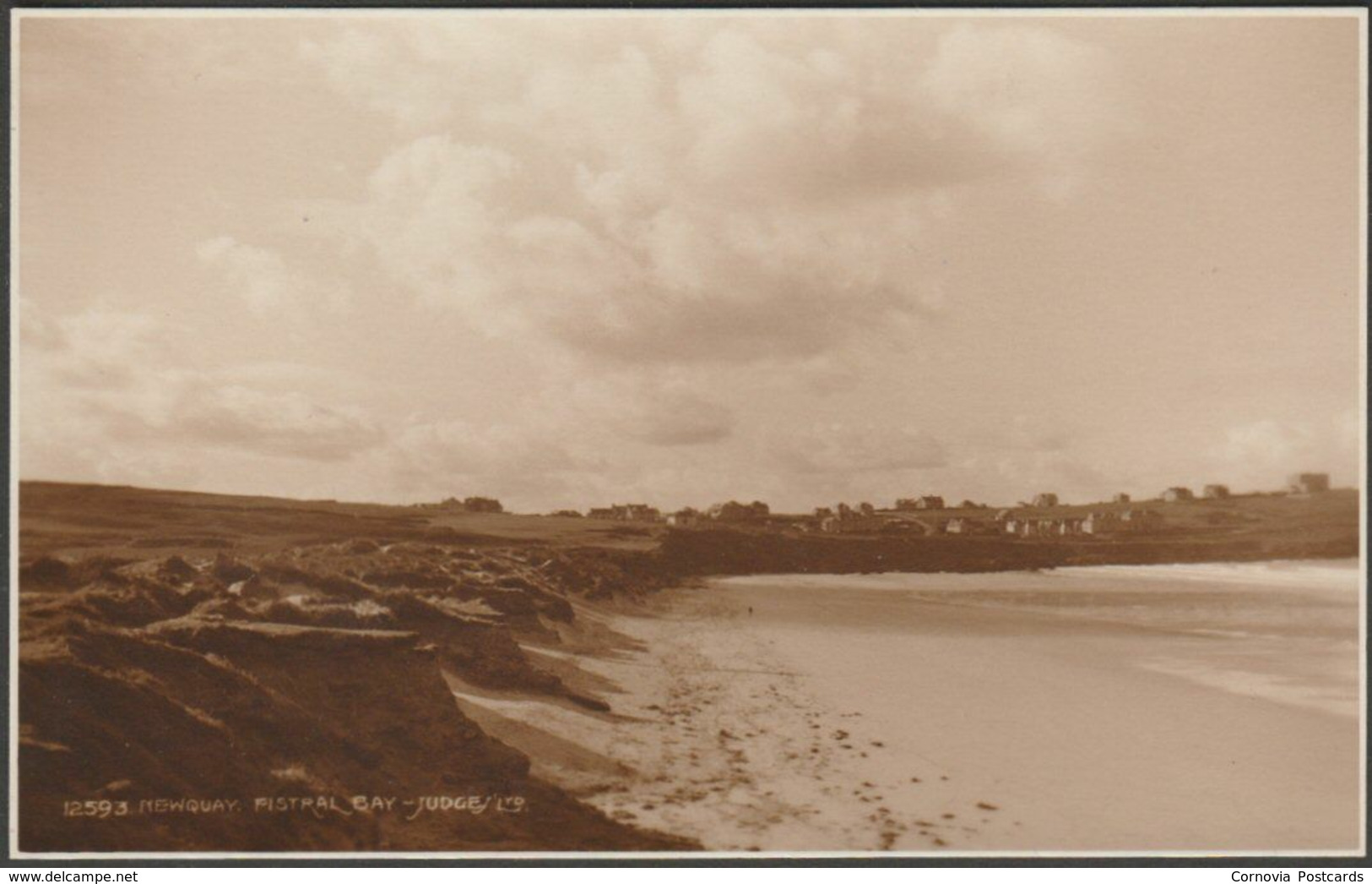 Fistral Bay, Newquay, Cornwall, 1931 - Judges RP Postcard - Newquay