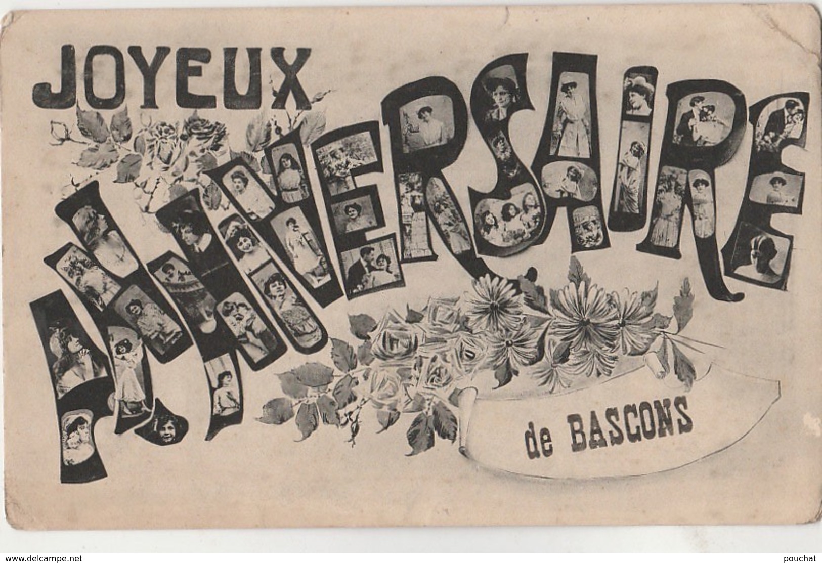 S10-40) BASCONS (LANDES)  JOYEUX ANNIVERSAIRE - ( 2 SCANS ) - Sonstige & Ohne Zuordnung