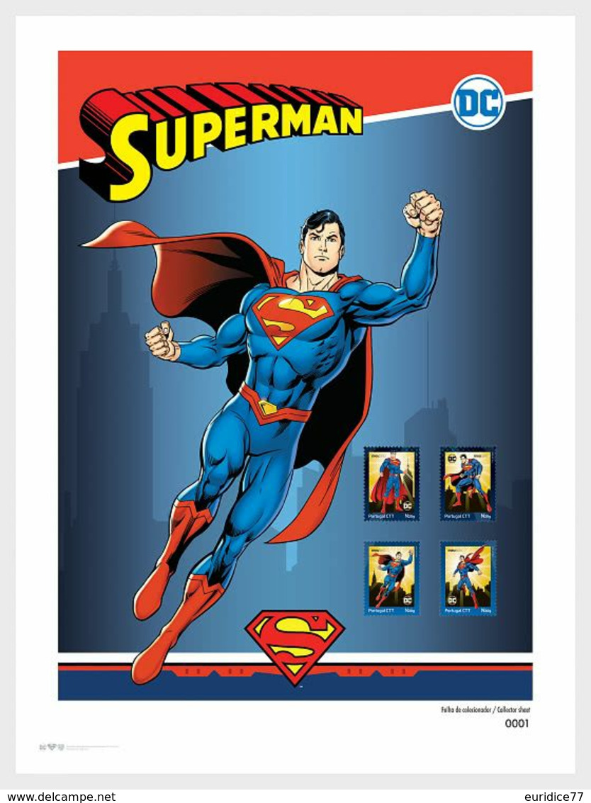 Portugal 2020 - Personalized Stamps DC Comics - Superman - Collectors Sheet - Sonstige & Ohne Zuordnung