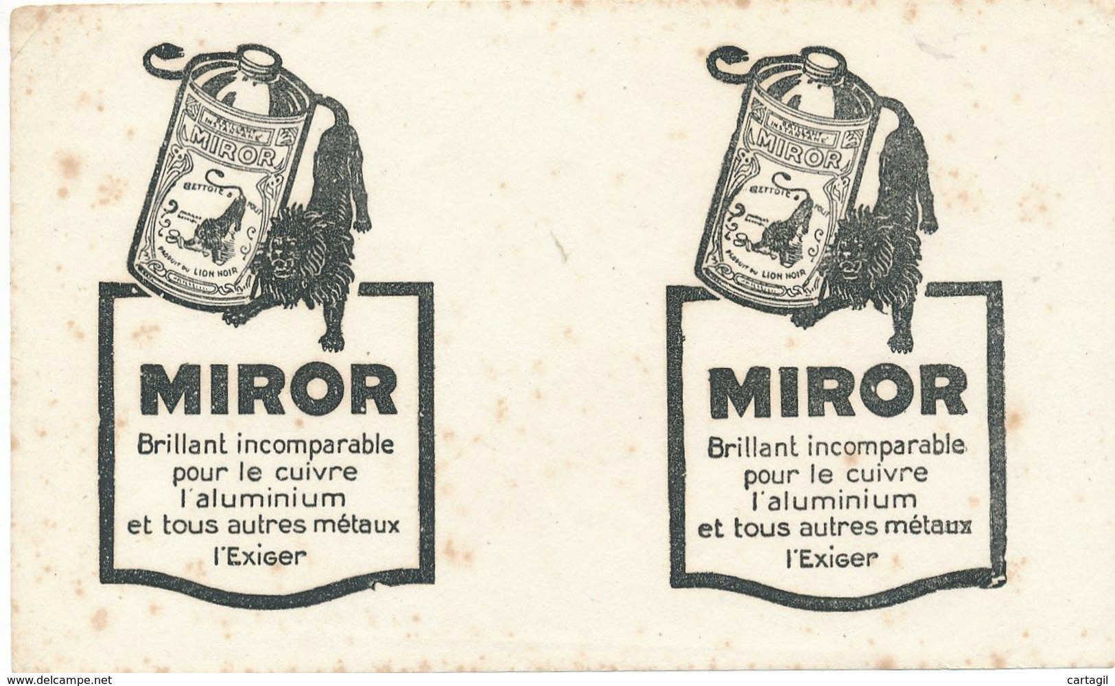 AC - B3361-  Buvard Miror (détails, état, ...= Scan)-Envoi Gratuit Pour La France - Produits Ménagers