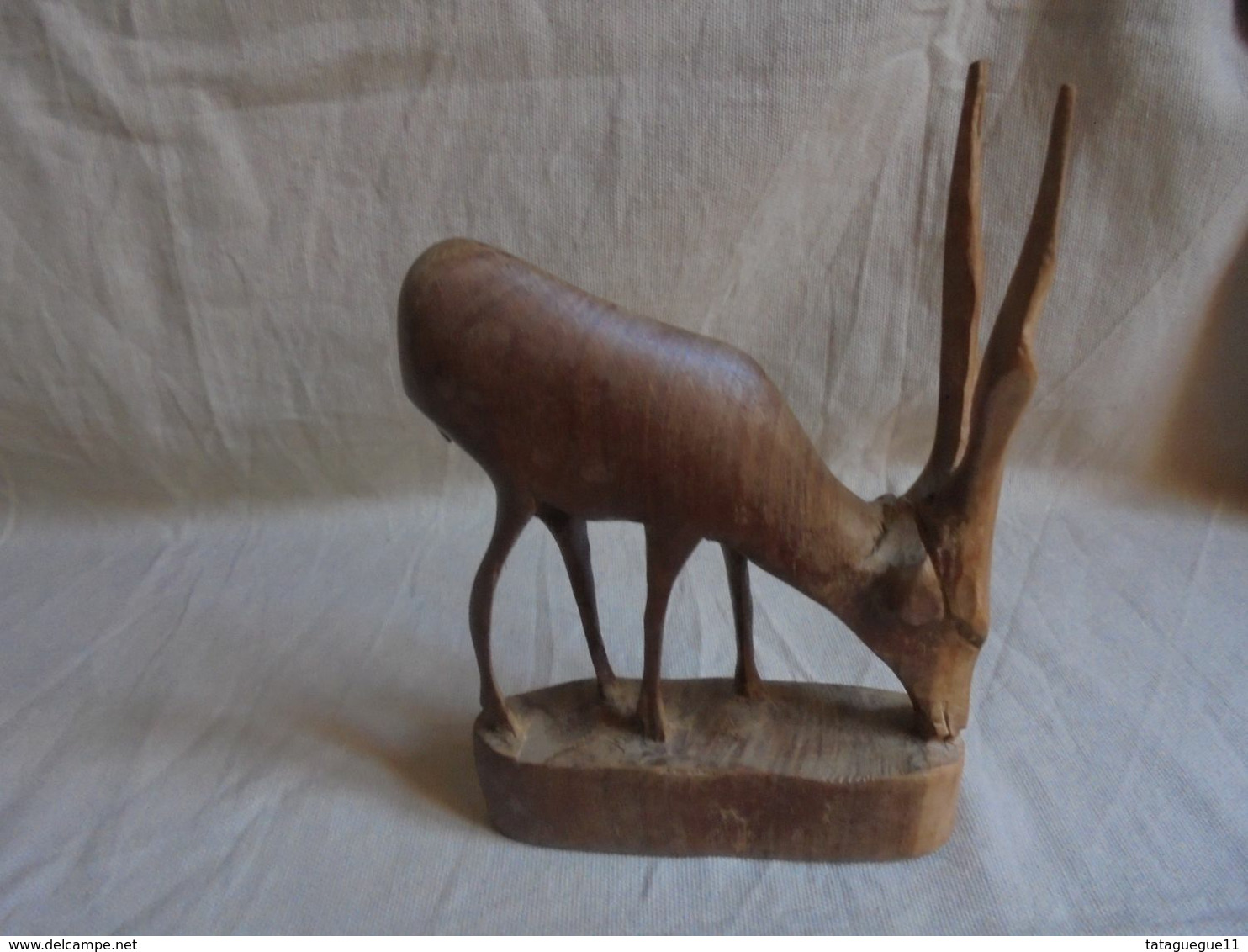 Vintage - Statuette En Bois D'olivier - Antilope Saïga - Animaux