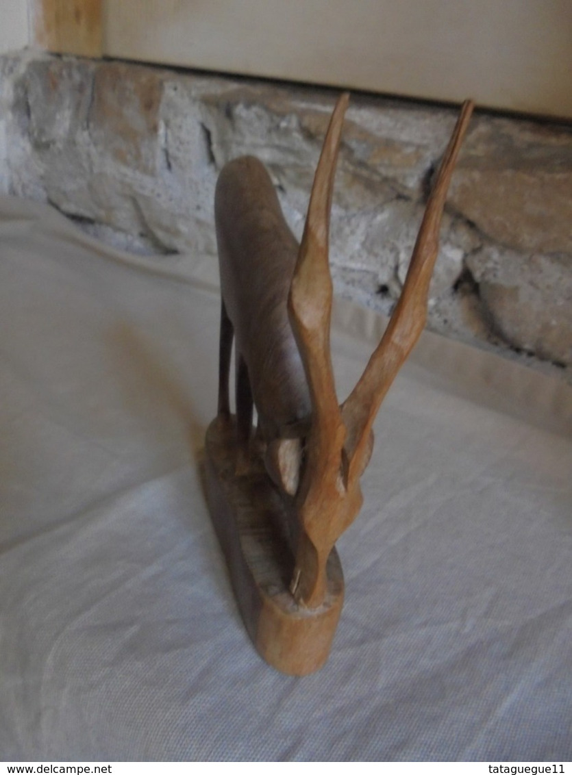 Vintage - Statuette En Bois D'olivier - Antilope Saïga - Animals