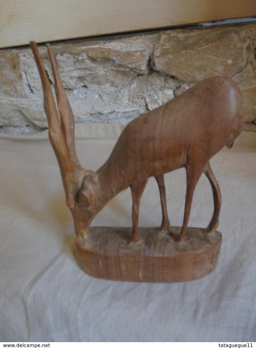 Vintage - Statuette En Bois D'olivier - Antilope Saïga - Animals