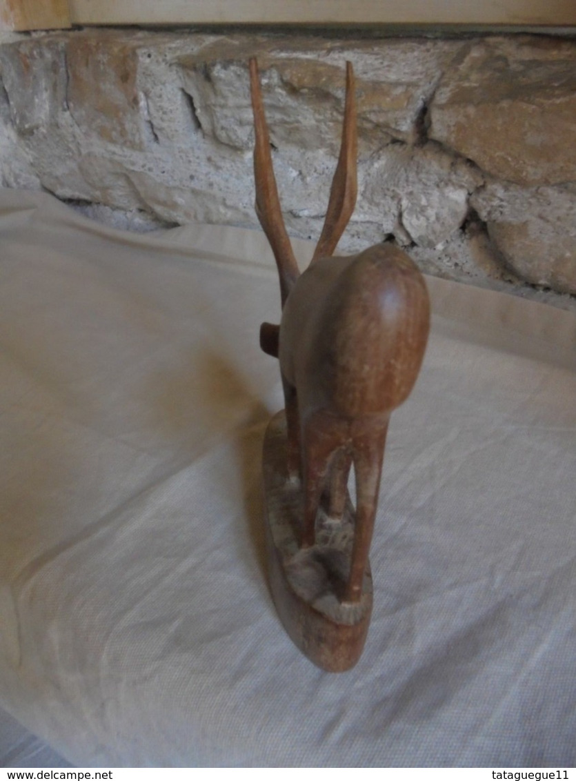 Vintage - Statuette En Bois D'olivier - Antilope Saïga - Animales