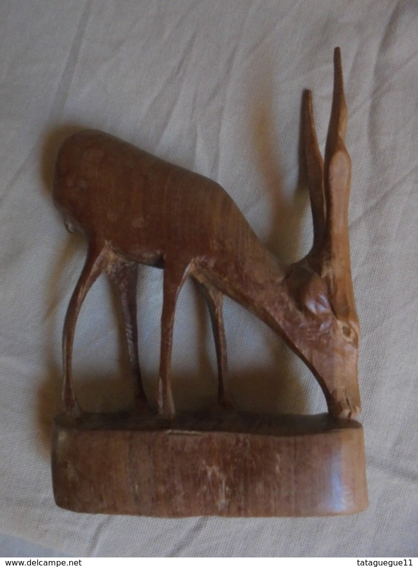 Vintage - Statuette en bois d'olivier - Antilope Saïga