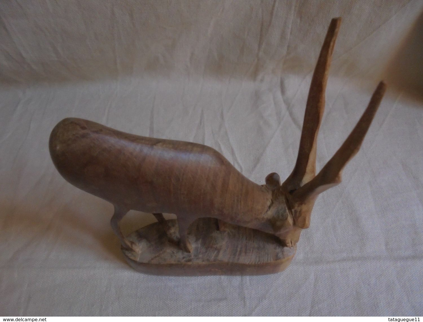 Vintage - Statuette en bois d'olivier - Antilope Saïga