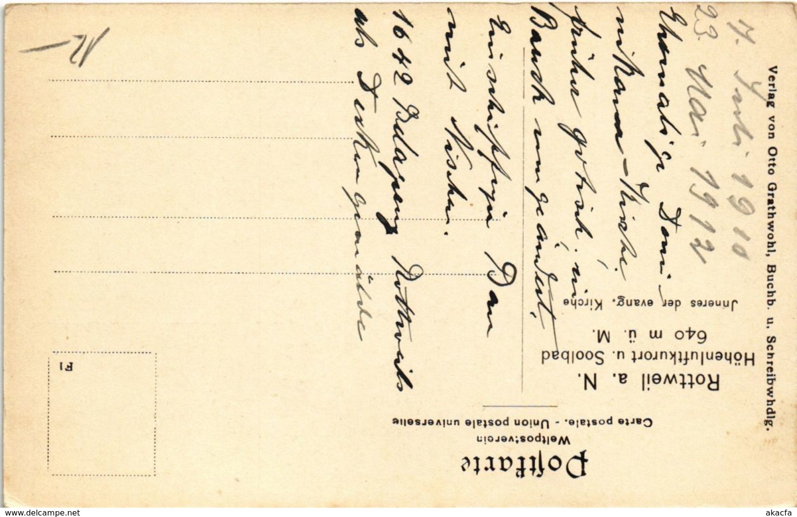 CPA AK Rottweil A. N. Hohenluftkurort U. Solbad Inneres Der Evang. Kir (922405) - Rottweil