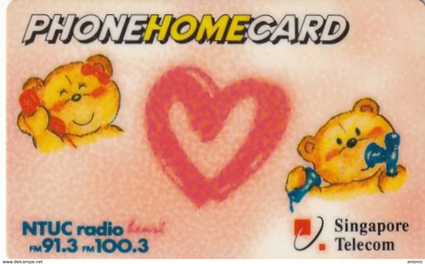 SINGAPORE - NTUC Radio FM91.3/FM 100.3, Singapore Telecom Prepaid Card $20, Exp.date 10/98, Used - Advertising