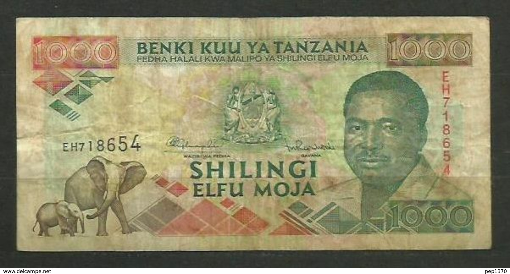 TANZANIA - BILLETE DE 1000 SHILLINGI - USADO - Tanzanie