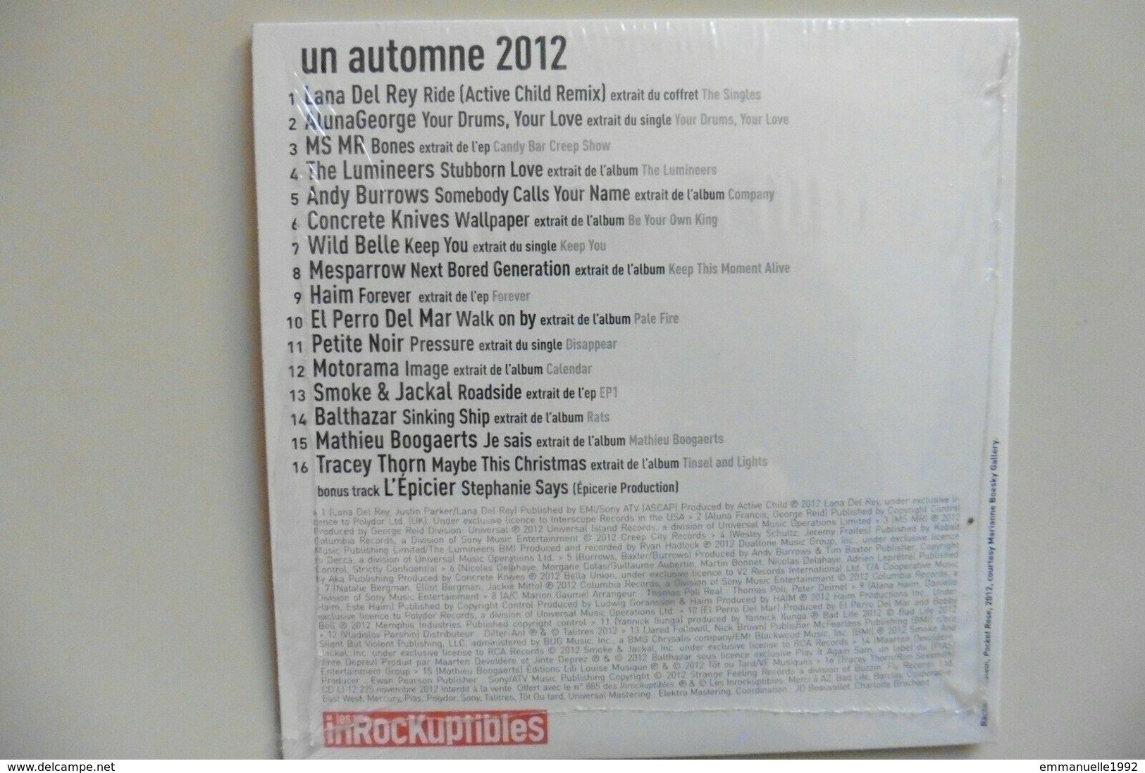 CD 16 Titres Les Inrockuptibles Un Automne 2012 Compilation Lana Del Rey Etc - Collector - Compilations