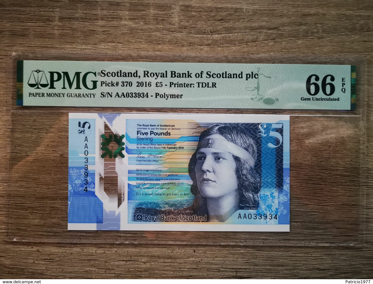 2016 5 Pounds, Royal Bank Of Scotland PLC, PMG 66 - 5 Pond