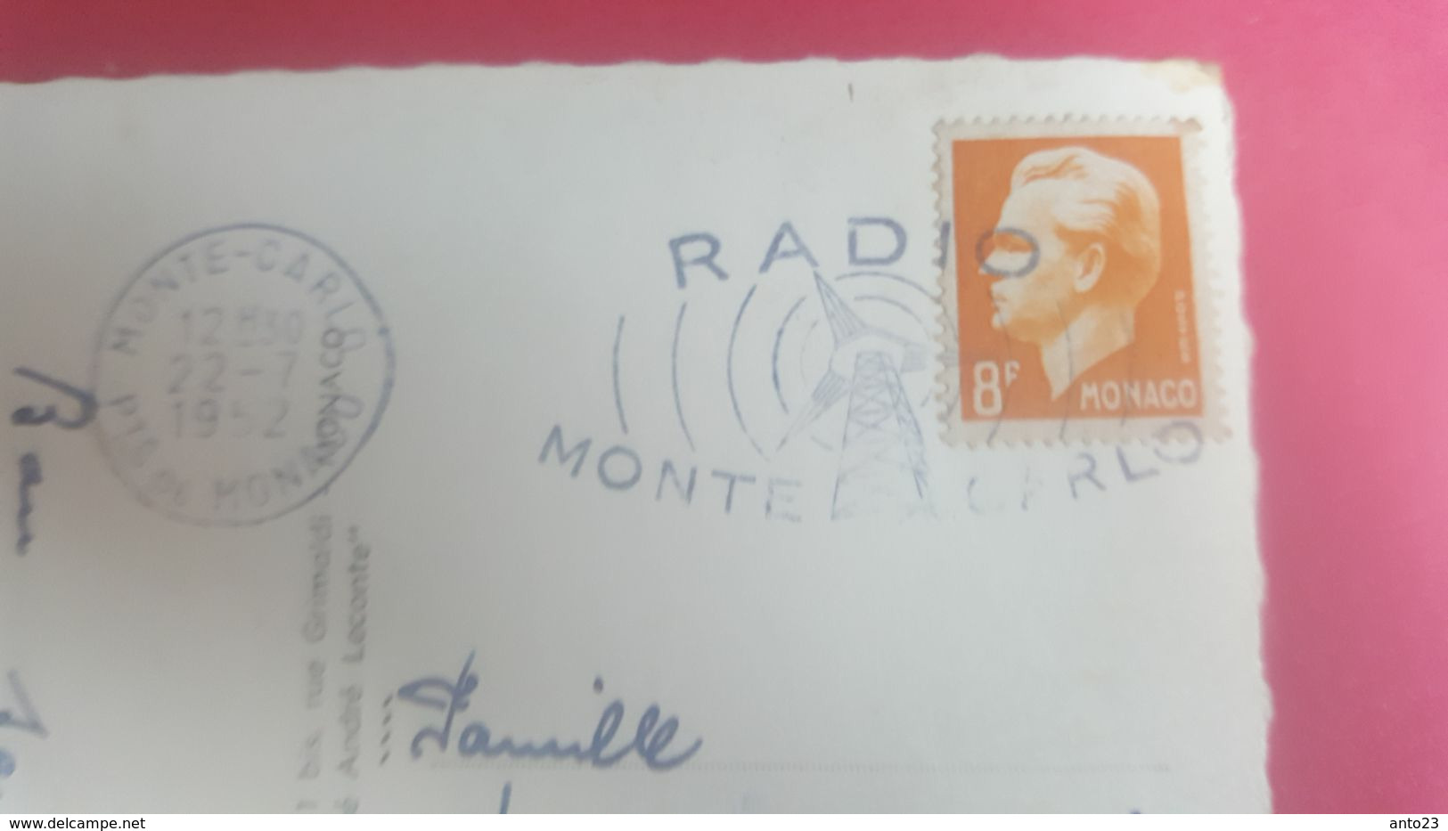 EMA Radio Monte Carlo 1952 Antenne Radio Sur Cp Souvenir De Monte Carlo - Frankeermachines (EMA)