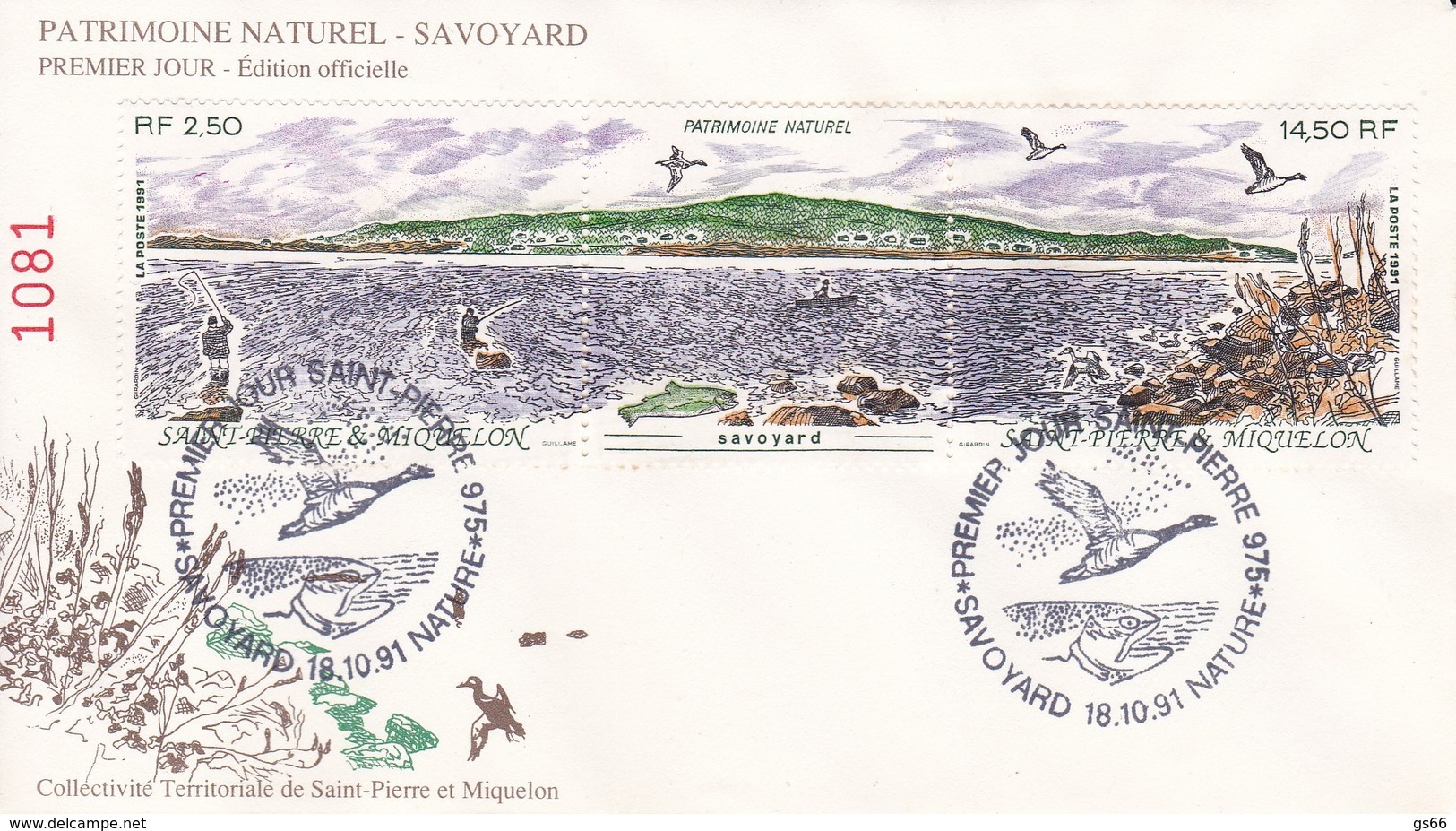 St. Pierre U. M., 1991, Mi.Nr. 623/24 , FDC, Savoyard Nature Reserve. - FDC