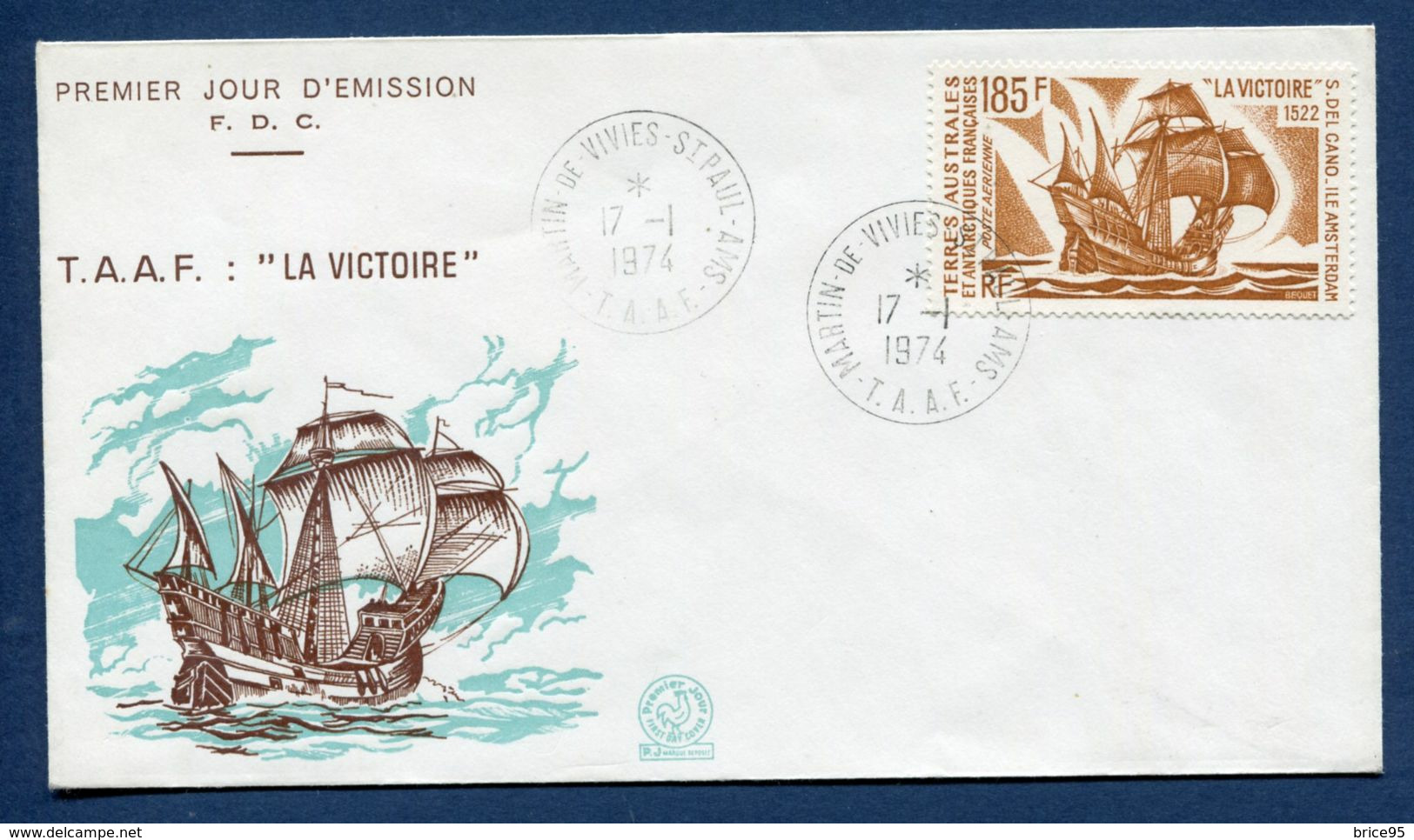 Terres Australes Et Antarctiques Françaises - TAAF - Premier Jour - FDC - La Victoire - 1974 - FDC