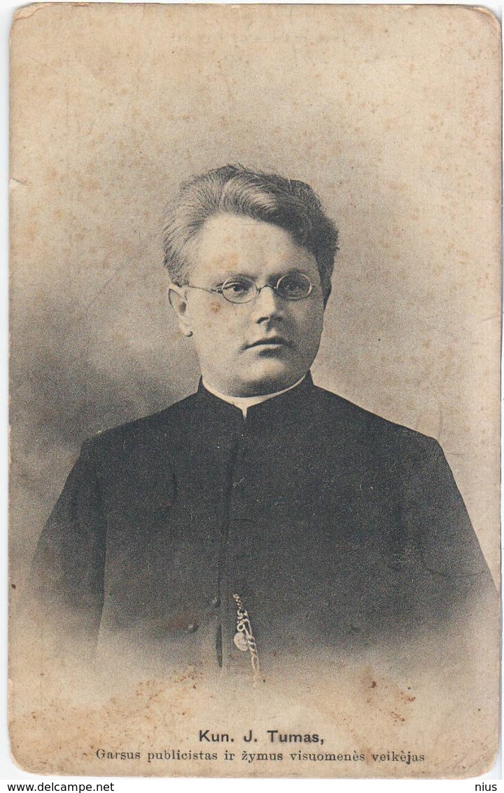 Lithuania Lietuva, Kunigas Priest, Juozas Tumas-Vaizgantas, Vitkauskytes Knygynas Kaunas - Lituania