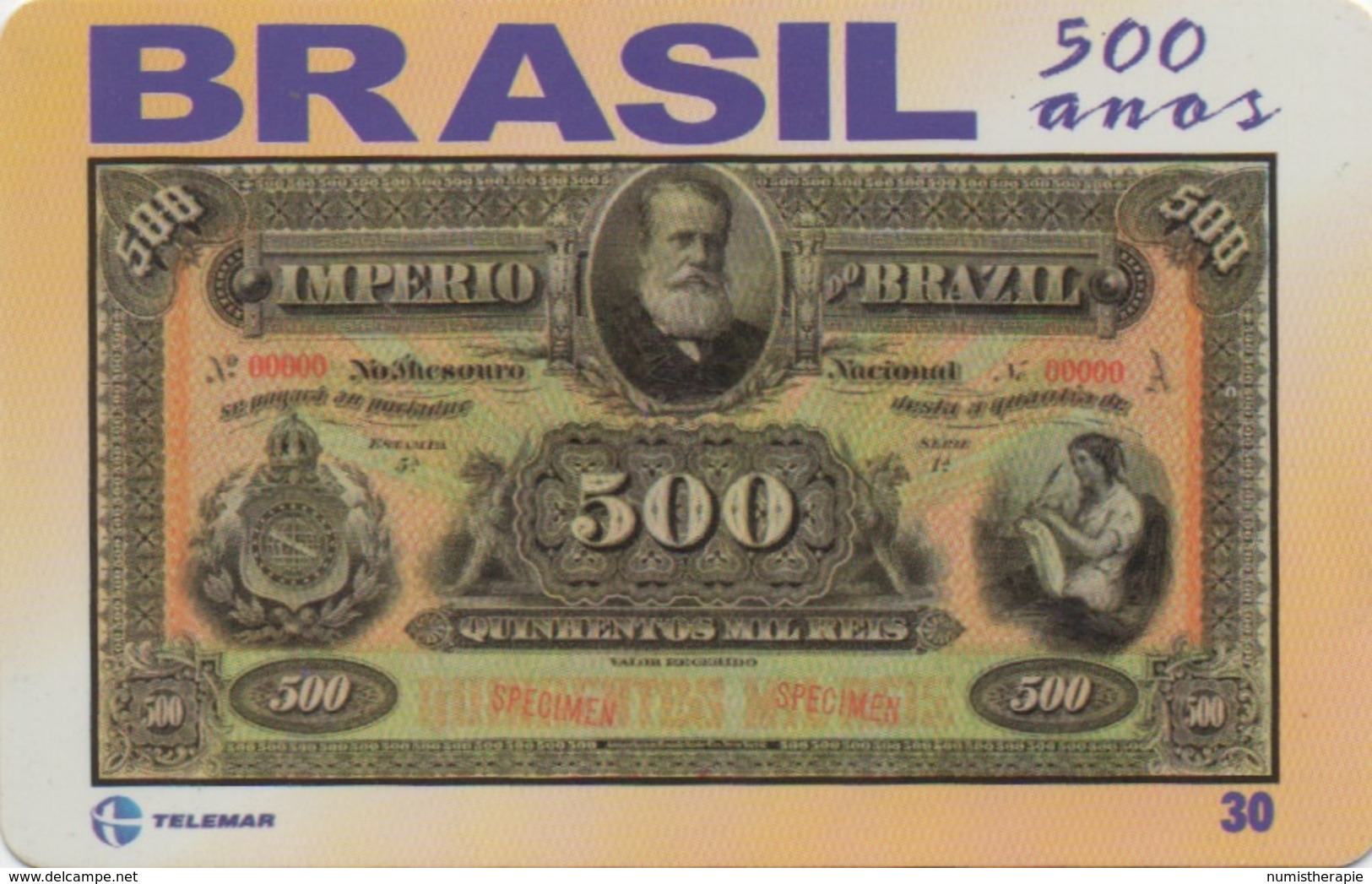 Brésil : Série De 500 Ans : Billet De Banque 1885 - Postzegels & Munten