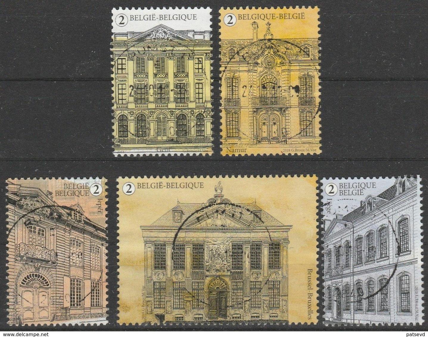 4822/4826 Maisons Mattres Belges/Herenhuizen Oblit/gestp Centrale - Used Stamps