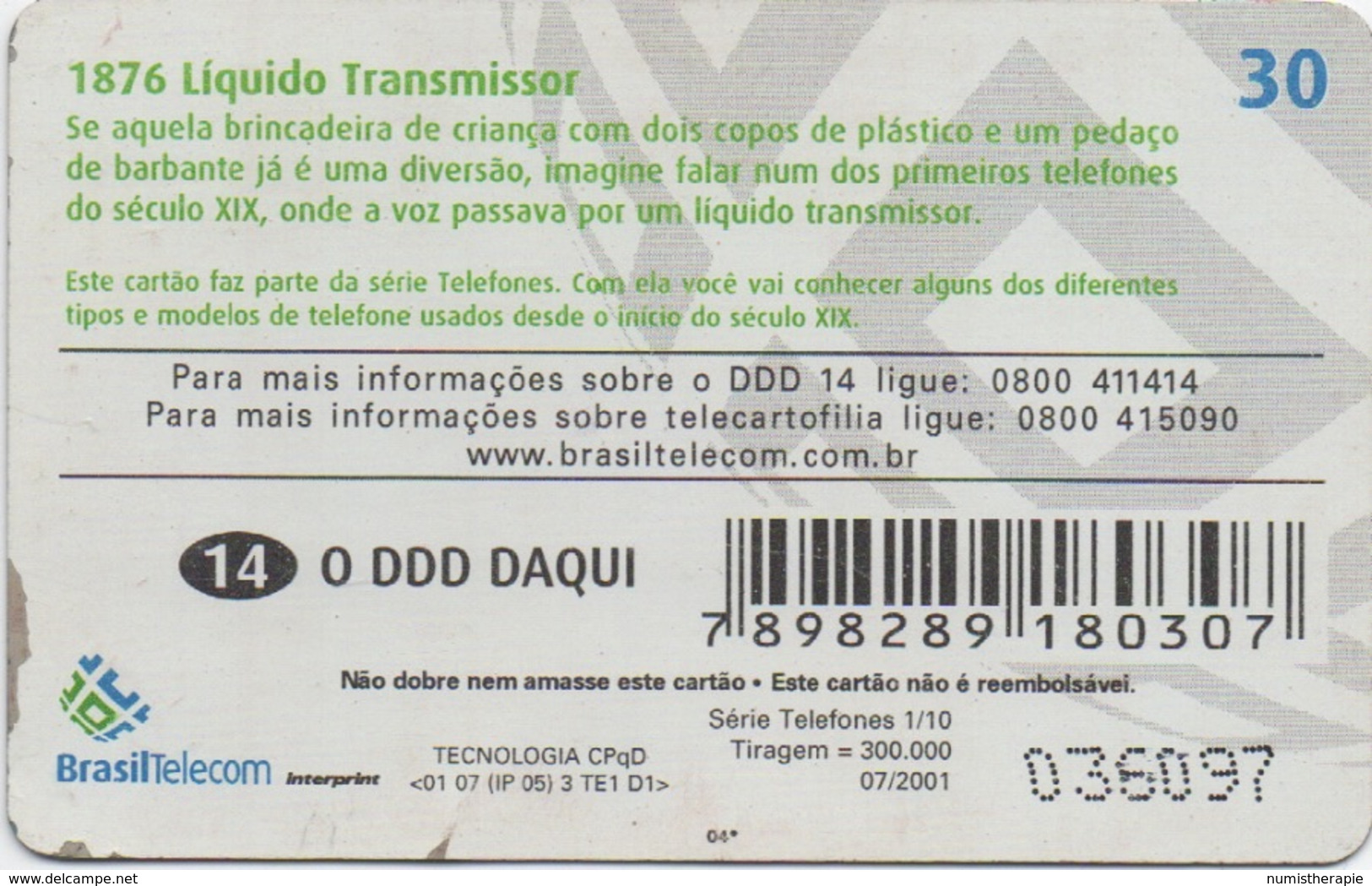 Brésil : 1876 Liquido Transmissor - Téléphones