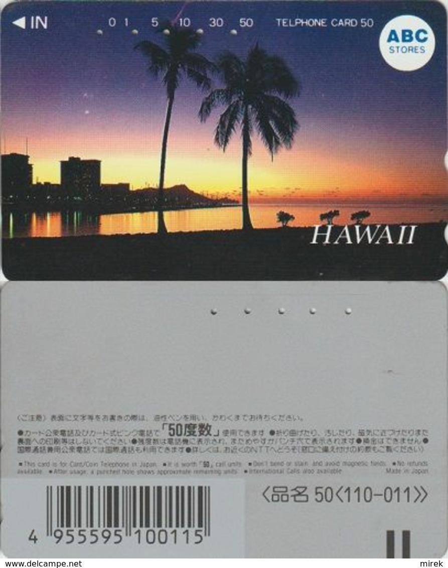 40/ Hawaii; Sunset, Special Japan Card Sealed Exclusive On Hawaii (ABC Stores); Satellite Connection - Hawaï