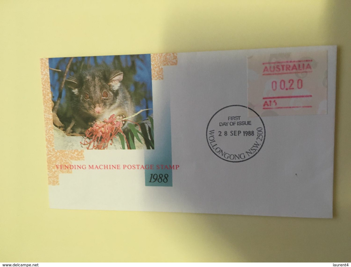 (O 7) Australia (5 Covers) Vending Machine Postage Stamp 1988 (value 0.20 To 0,24 Cents) Possum - Sonstige & Ohne Zuordnung