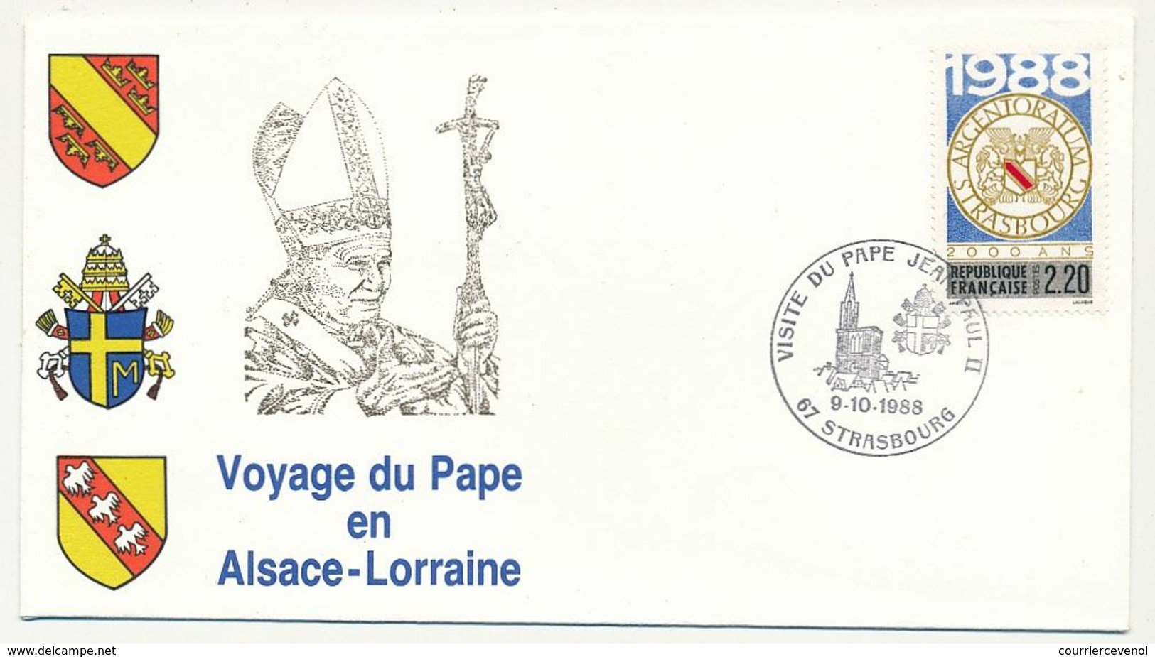 FRANCE - 7 Enveloppes Voyage Du Pape En Alsace Lorraine 1988 + VATICAN - 1 Env Idem - Cristianesimo