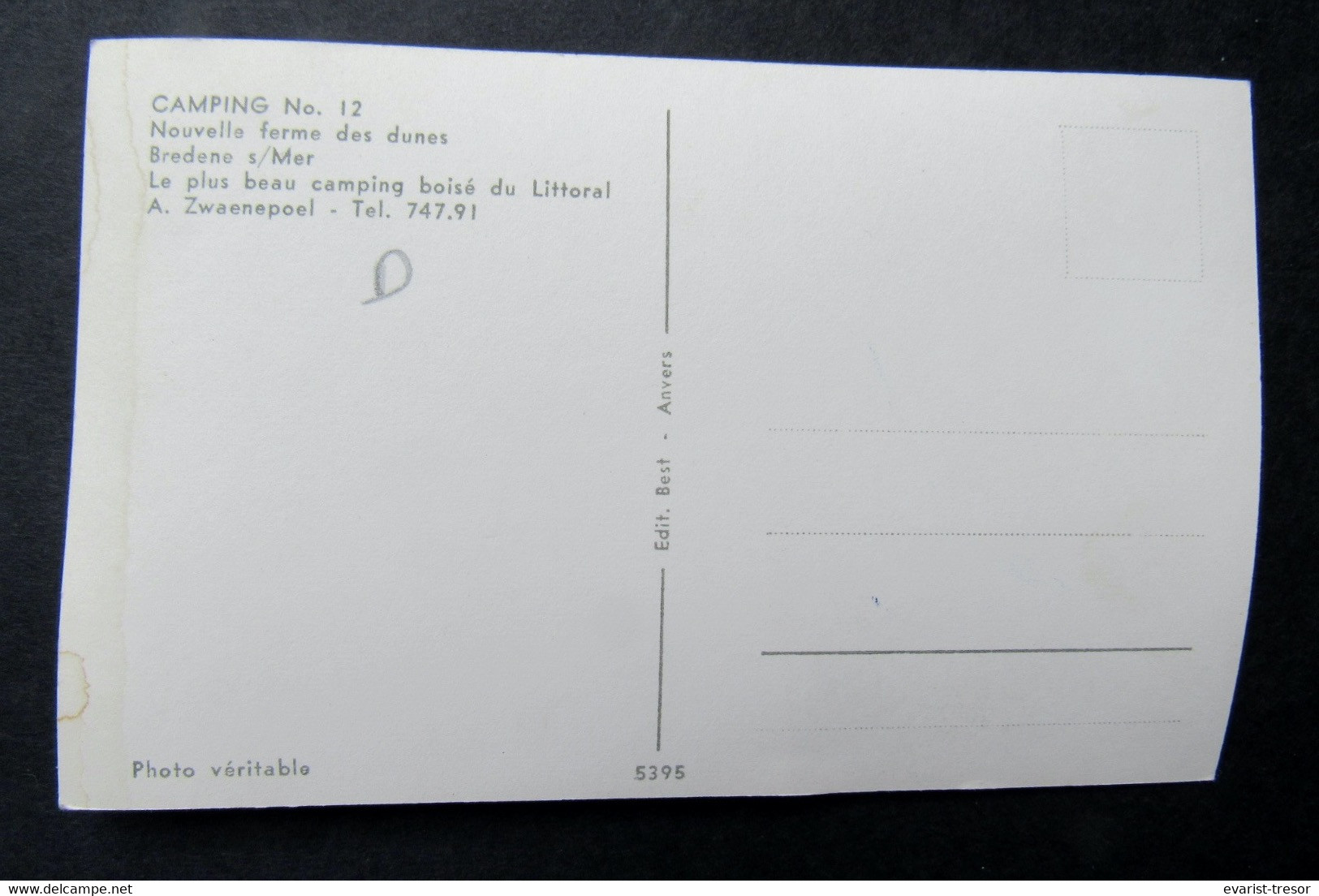 Cpa/pk Bredene S/Mer Camping No 12 Nouvelle Ferme Des Dunes Photo Véritable Echte Foto - Bredene