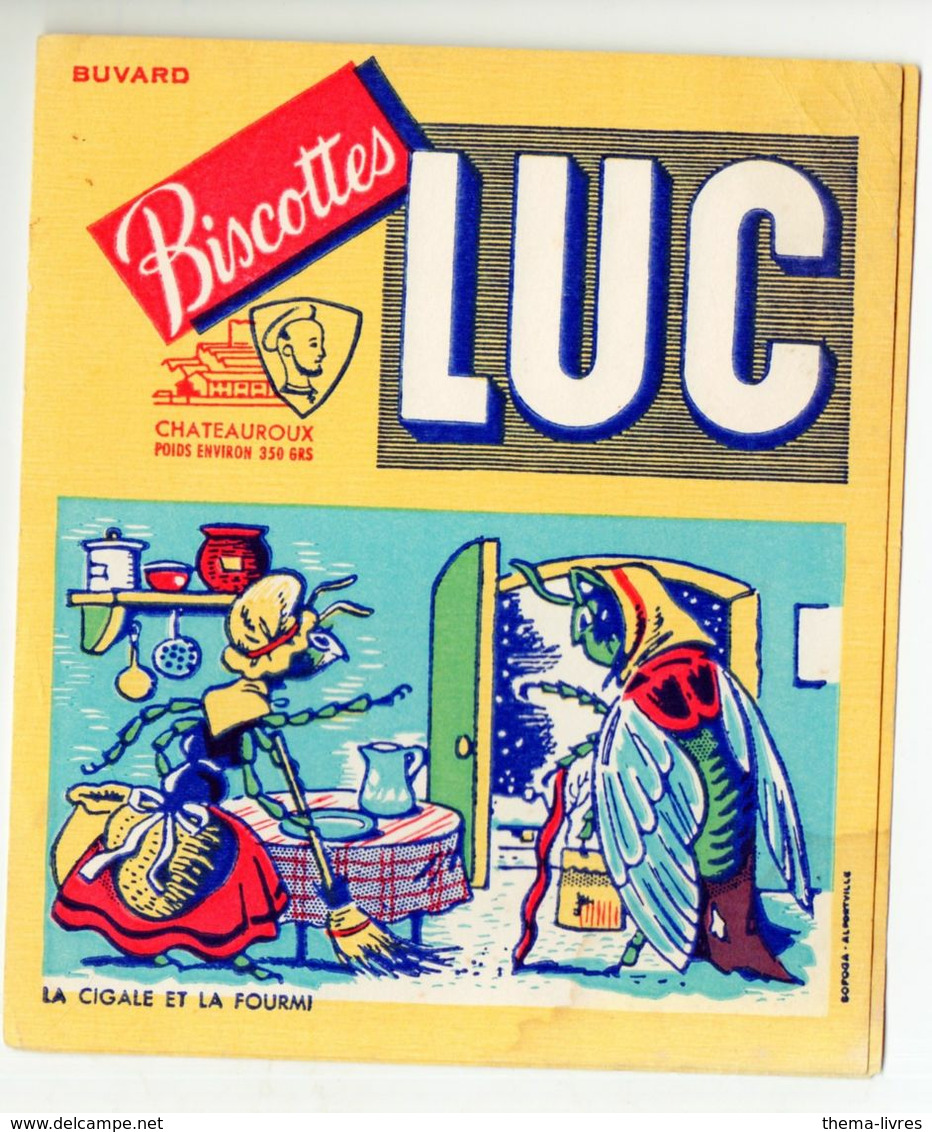 Buvard Biscottes LUC : La Fontaine; La Cigale Et La Fourmi E (M0727) - Biscottes