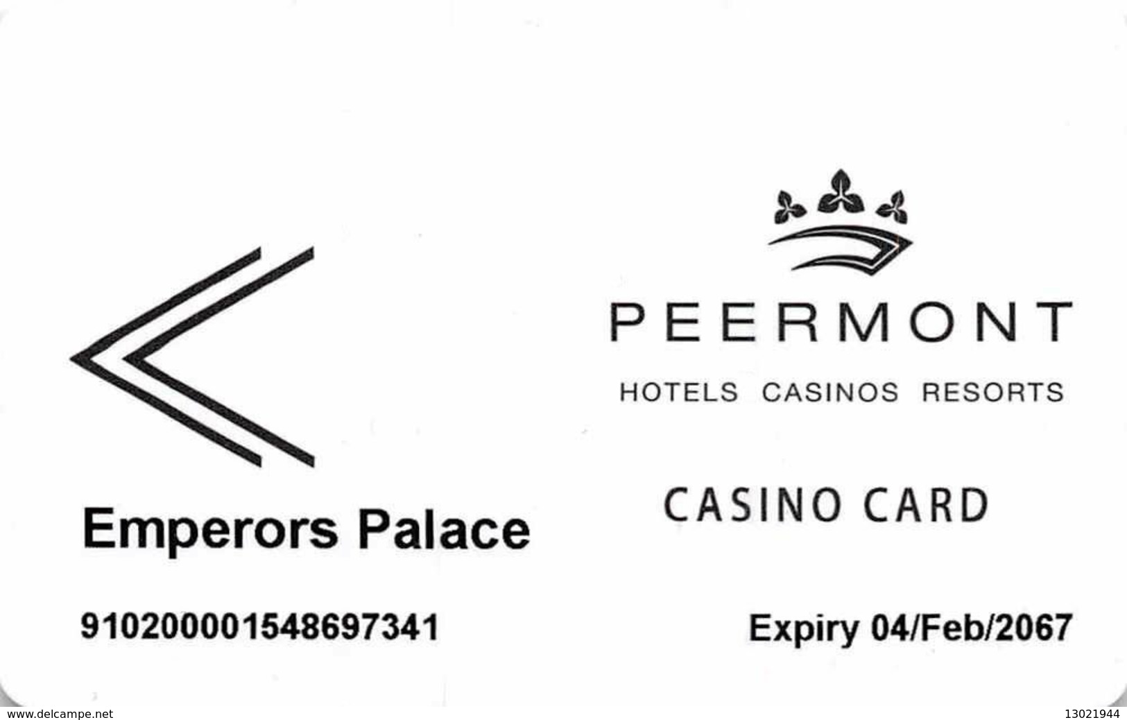 SUD AFRICA KEY CASINO   Peermont Hotel Casinos Resorts -     Sloane Park - Cartes De Casino