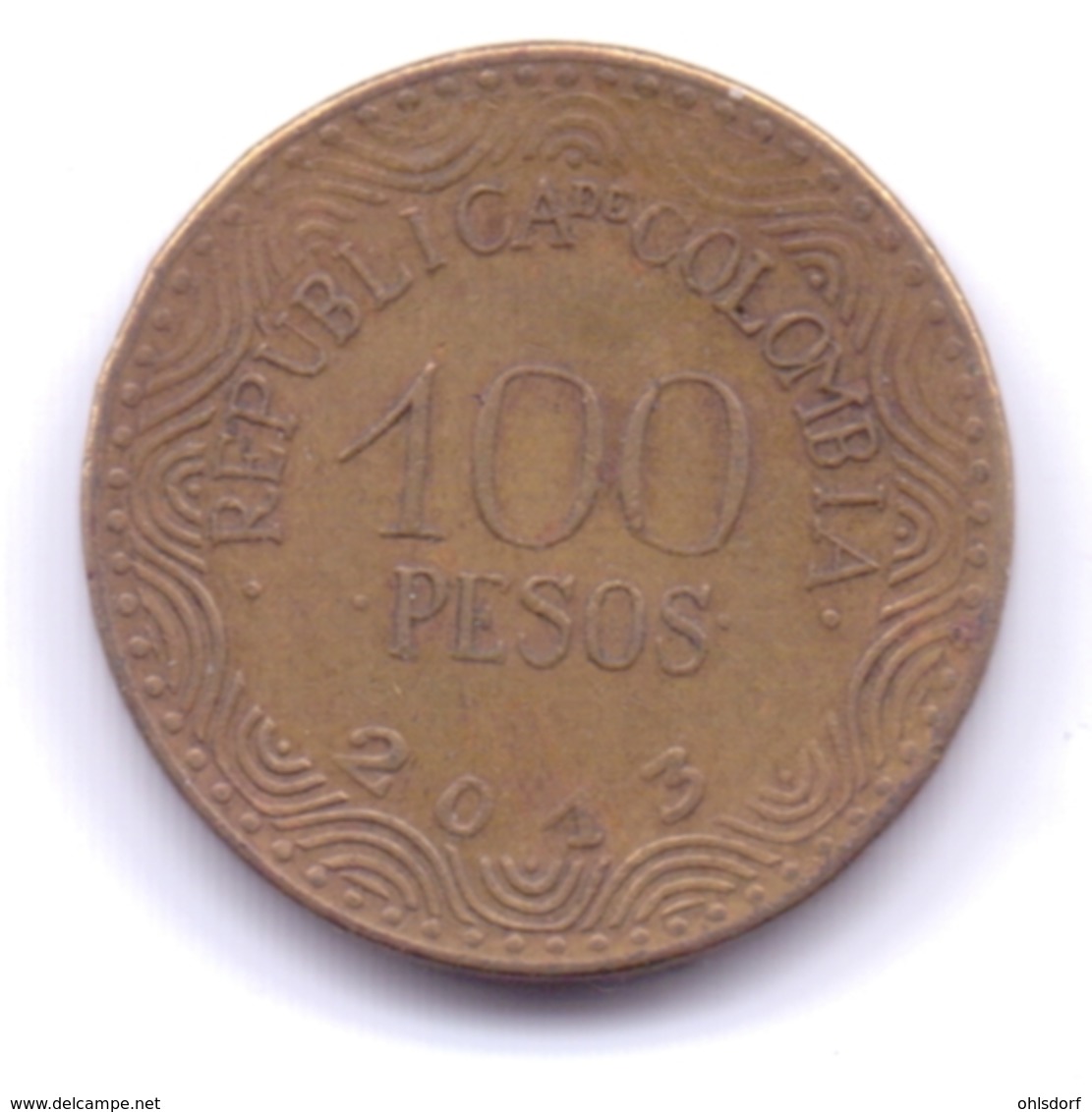 COLOMBIA 2013: 100 Pesos, KM 296 - Colombia