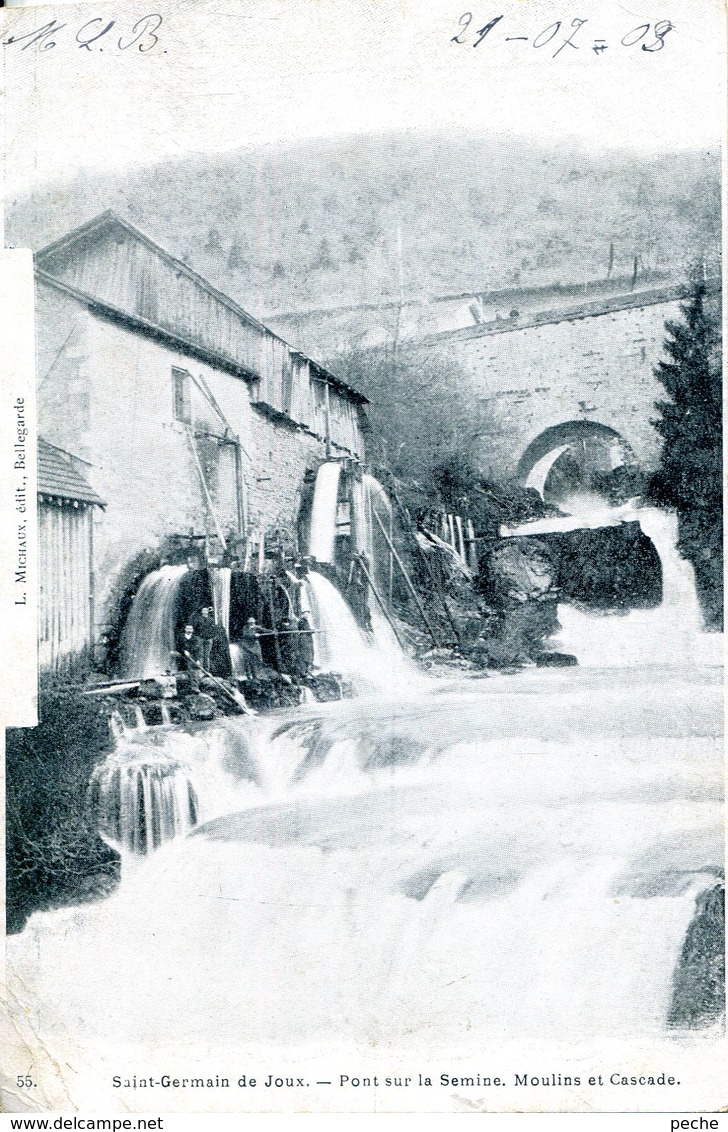 N°4371 R -cpa Saint Germain De Joux -pont Sur La Sémine- Moulins Et Cascade- - Mulini Ad Acqua