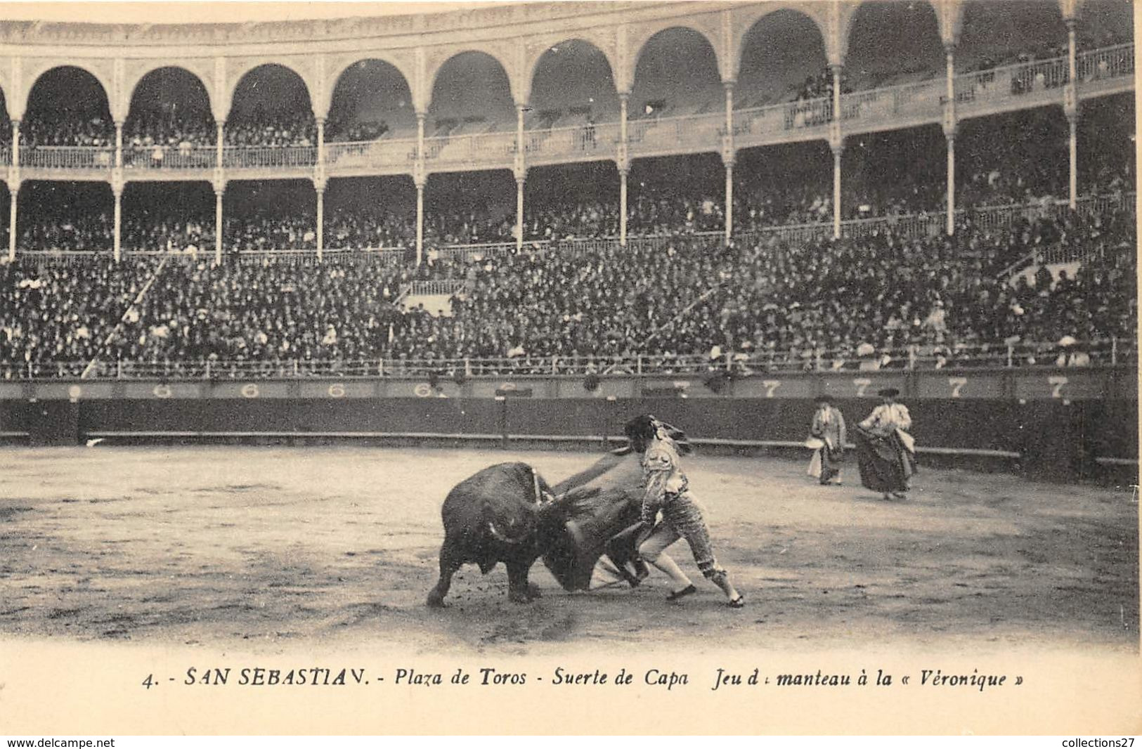 CORRIDA- A SAN SEBASTIAN- Plaza De Toros, Suerte De Capa, Jeu De Manteau à La Véronique - Stierkampf