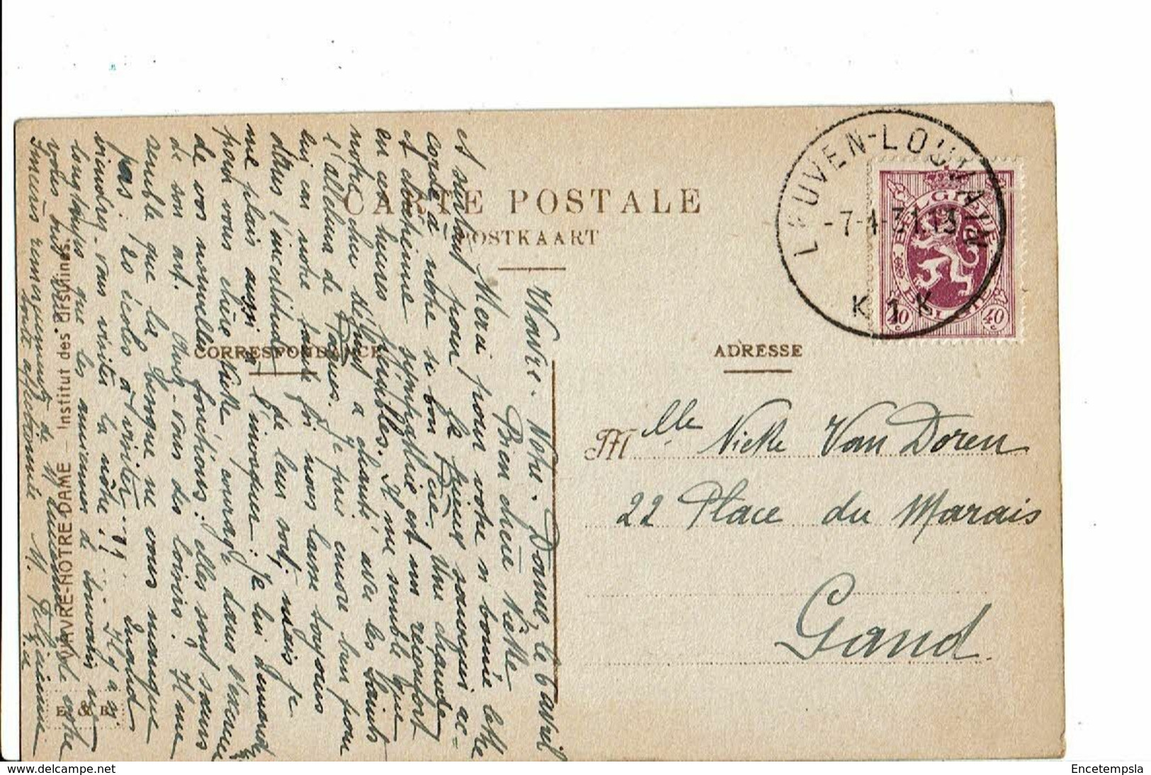CPA-Carte Postale -Belgique-Wavre Notre Dame Institut Des Ursulines Préau D'entrée 1931-VM21486dg - Wavre
