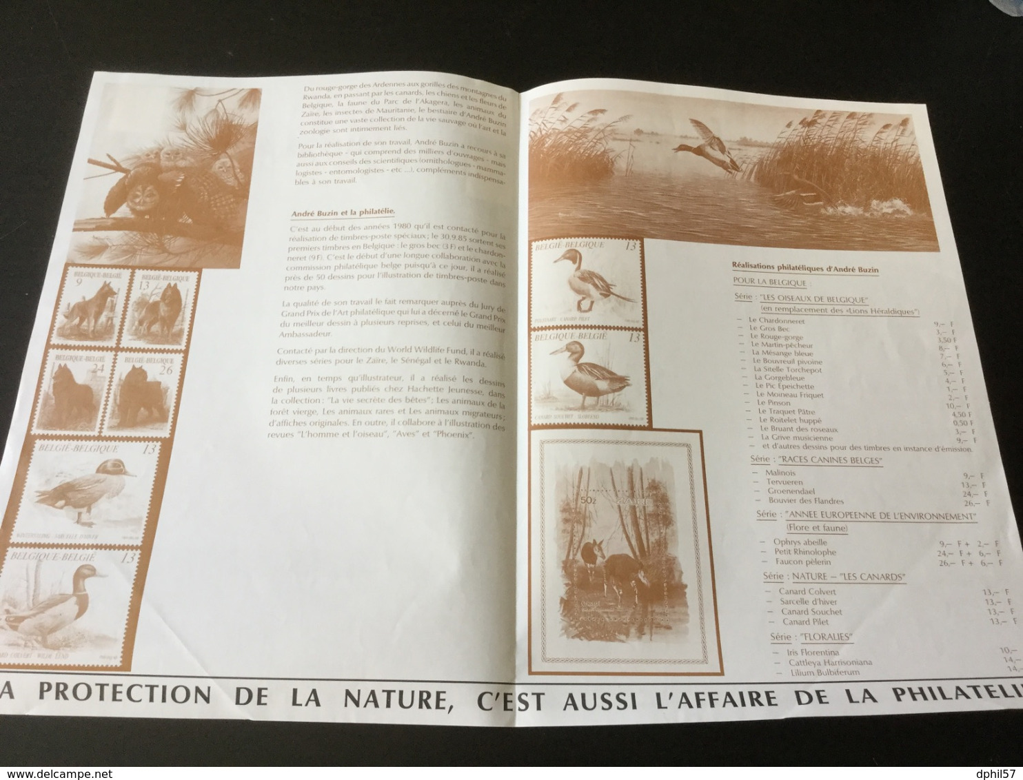 N°2424/6 (oiseaux De Buzin) Bec Oblit Temporaire (28/09/1991) Sur Document Sur André Buzin + Signature - Storia Postale