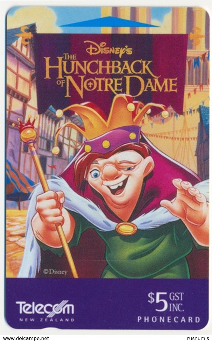 NEW ZEALAND NOUVELLE-ZÉLANDE NEUSEELAND DISNEY HUNCHBACK OF NOTRE DAME 5$ GPT PHONECARD TELECARTE PERFECT UNUSED - Disney