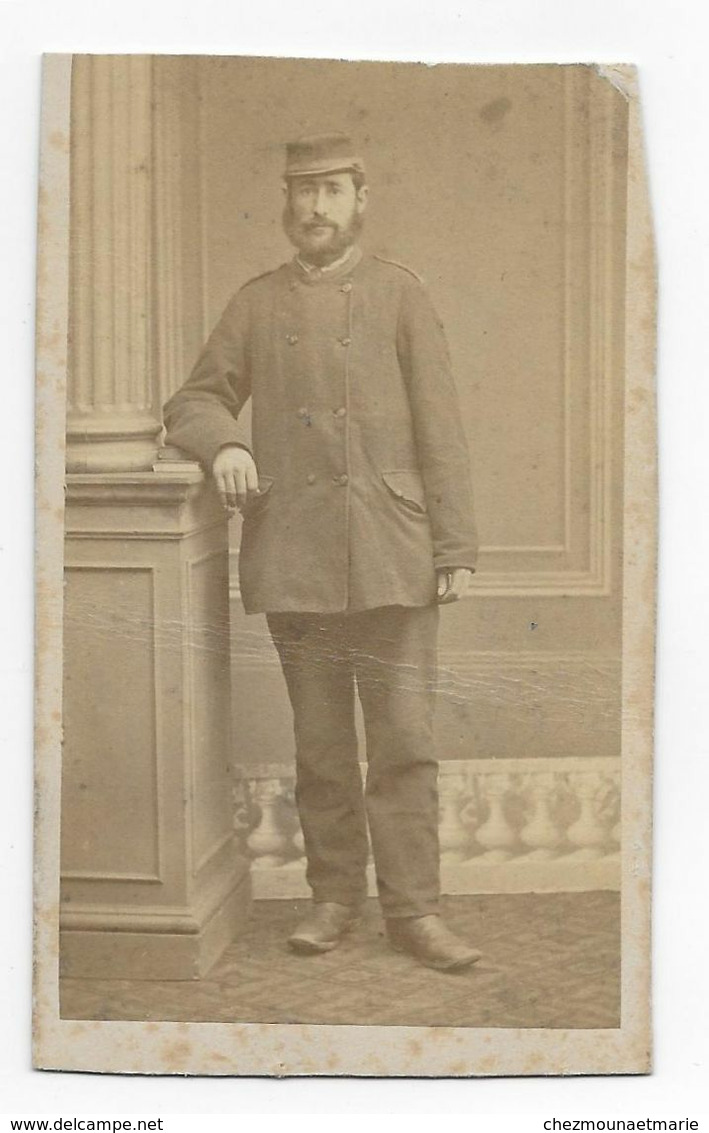 SOLDAT SECOND EMPIRE - CDV PHOTO LEON LYON MILITAIRE - Guerra, Militares