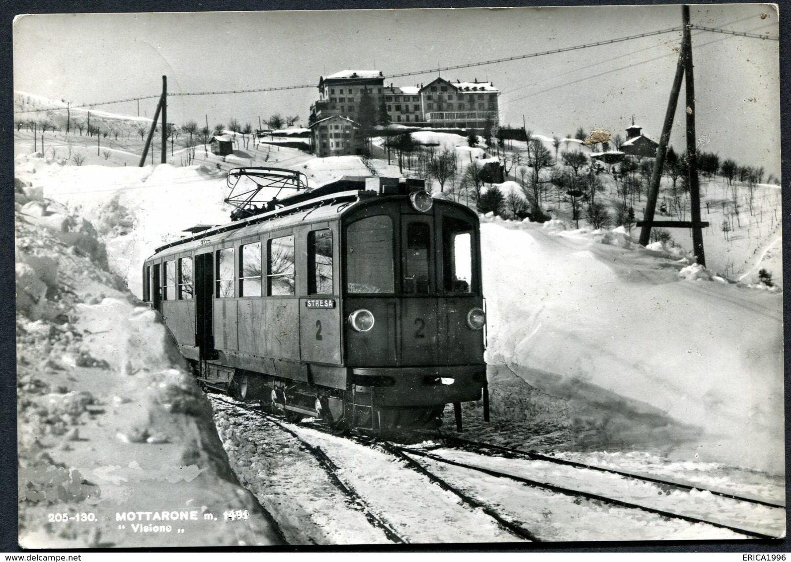 CV3680 MOTTARONE (Verbania VB) Bel Primo Piano Tra La Neve Del Treno Da Stresa, FG, Viaggiata 1961 Per Legnano, Buone Co - Verbania