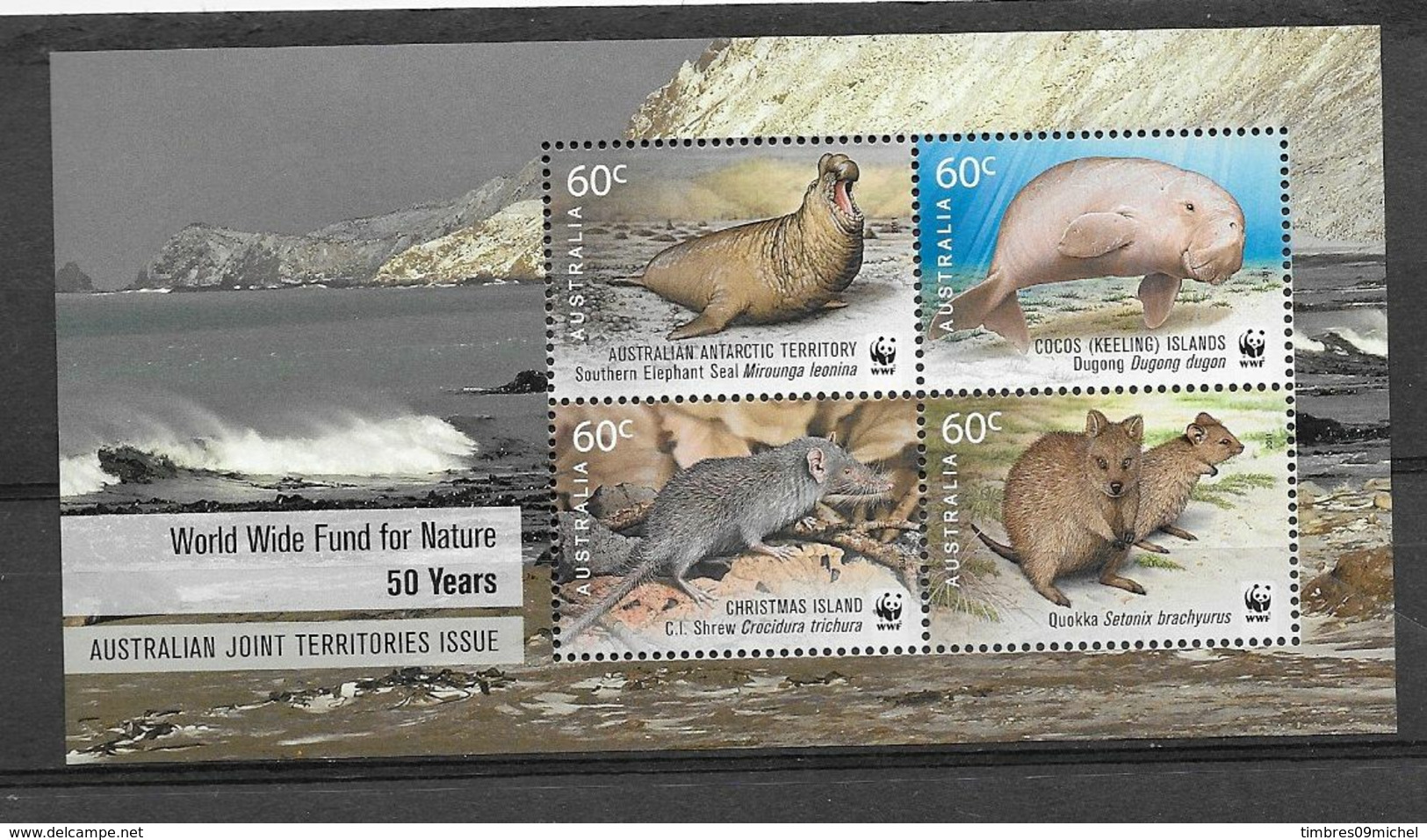 Australie (territoire Antarctique)  Bloc Feuillet N° 9** Cinquantenaire Du WWF (fonds Mondial Pour La Nature - Unused Stamps