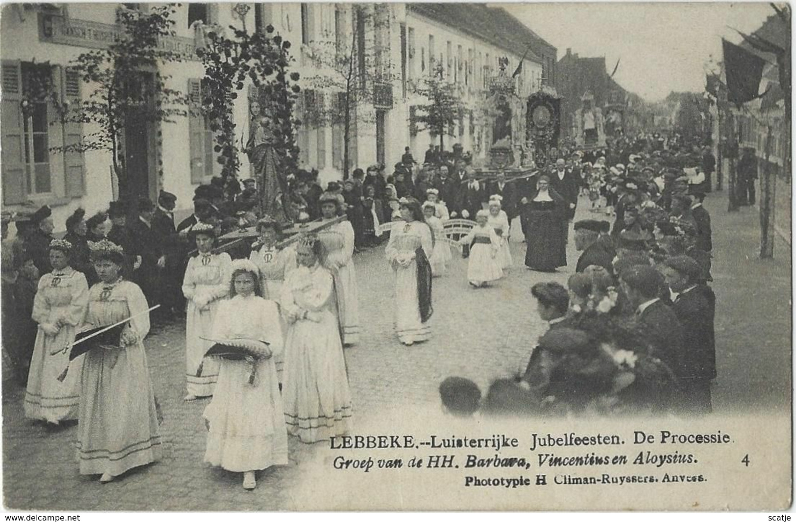 Lebbeke   -   Luisterrijke Jubelfeesten.   10 Mei 1908 - Lebbeke