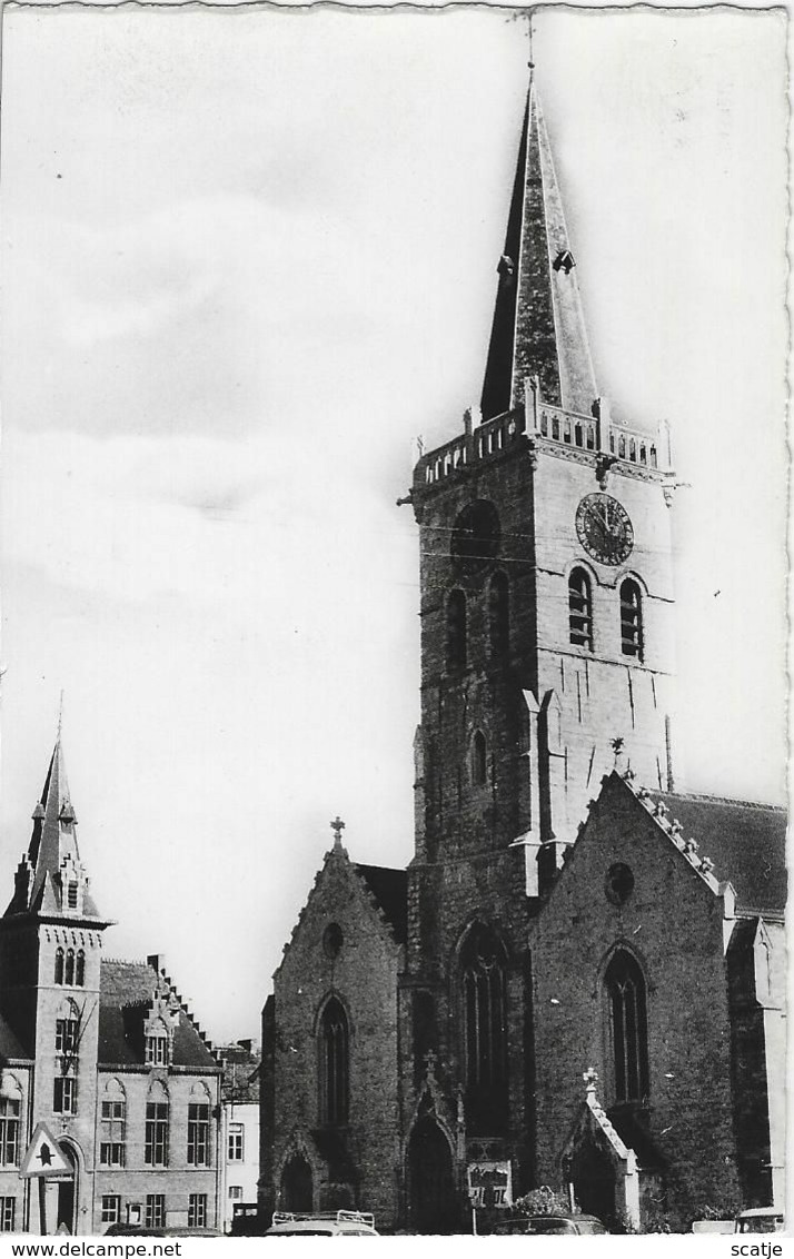 Lede.   -   St. Martinuskerk & Gemeentehuis.   -   FOTOKAART! - Lede