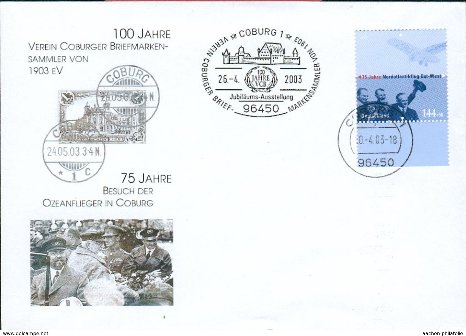 Germany 2003 Sonder Luftpostbrief Nordatlantikflug Ed12 - Cartas & Documentos