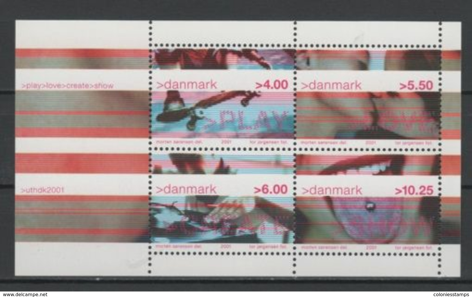 (S1722) DENMARK, 2001 (Youth Culture). Souvenir Sheet. Mi ## 1281-1284 (Block 16). MNH** - Blocks & Kleinbögen