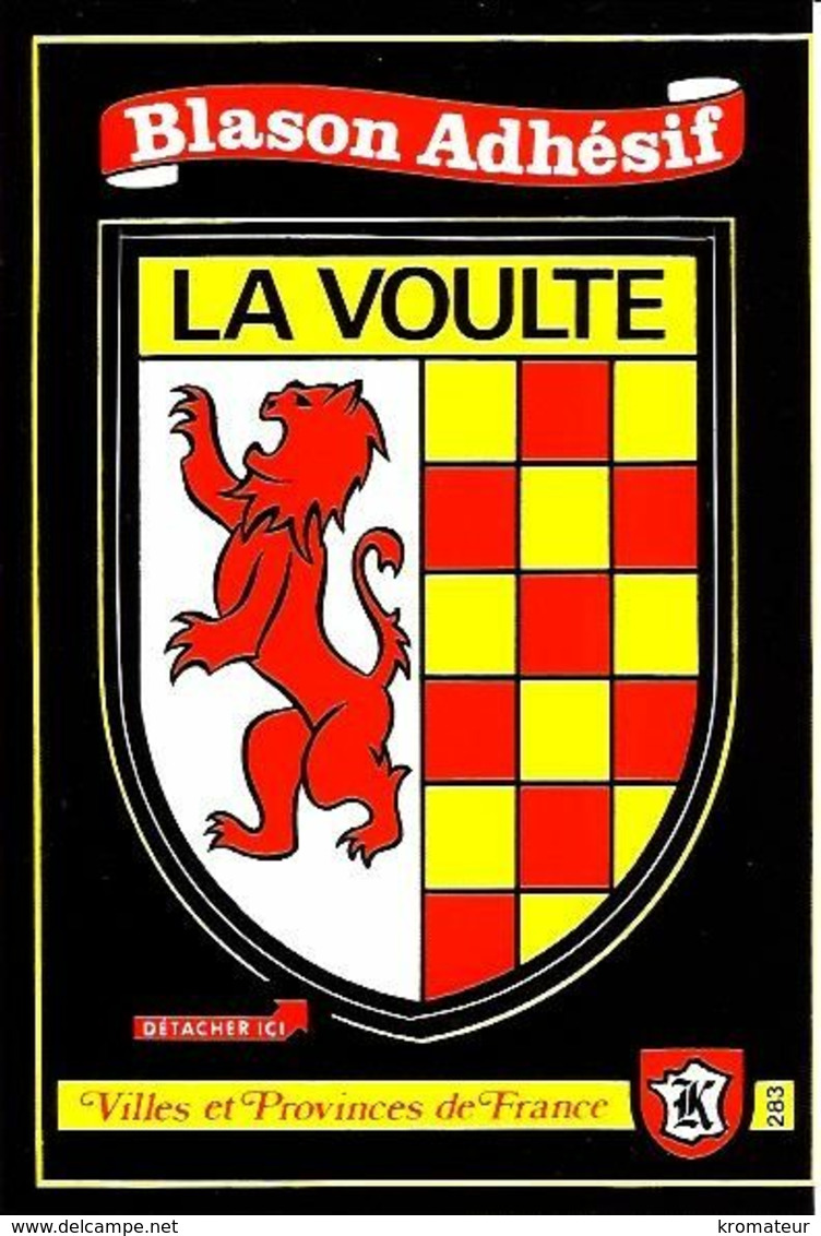 LA VOULTE Wappen Postkarte (Aufkleber) Fa. Kroma "Blason Adhésif" - Autocollant - La Voulte-sur-Rhône