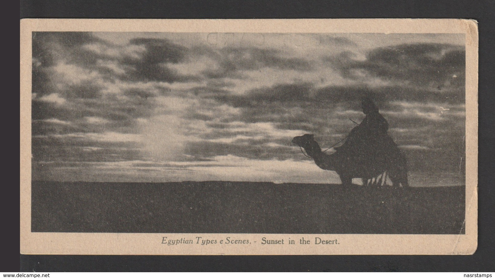 Egypt - RARE - Vintage Post Card - Sunset In The Desert - Brieven En Documenten