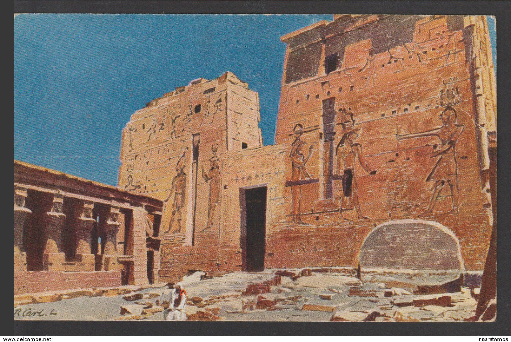 Egypt - RARE - Vintage Post Card - Philae Temple - Cartas & Documentos