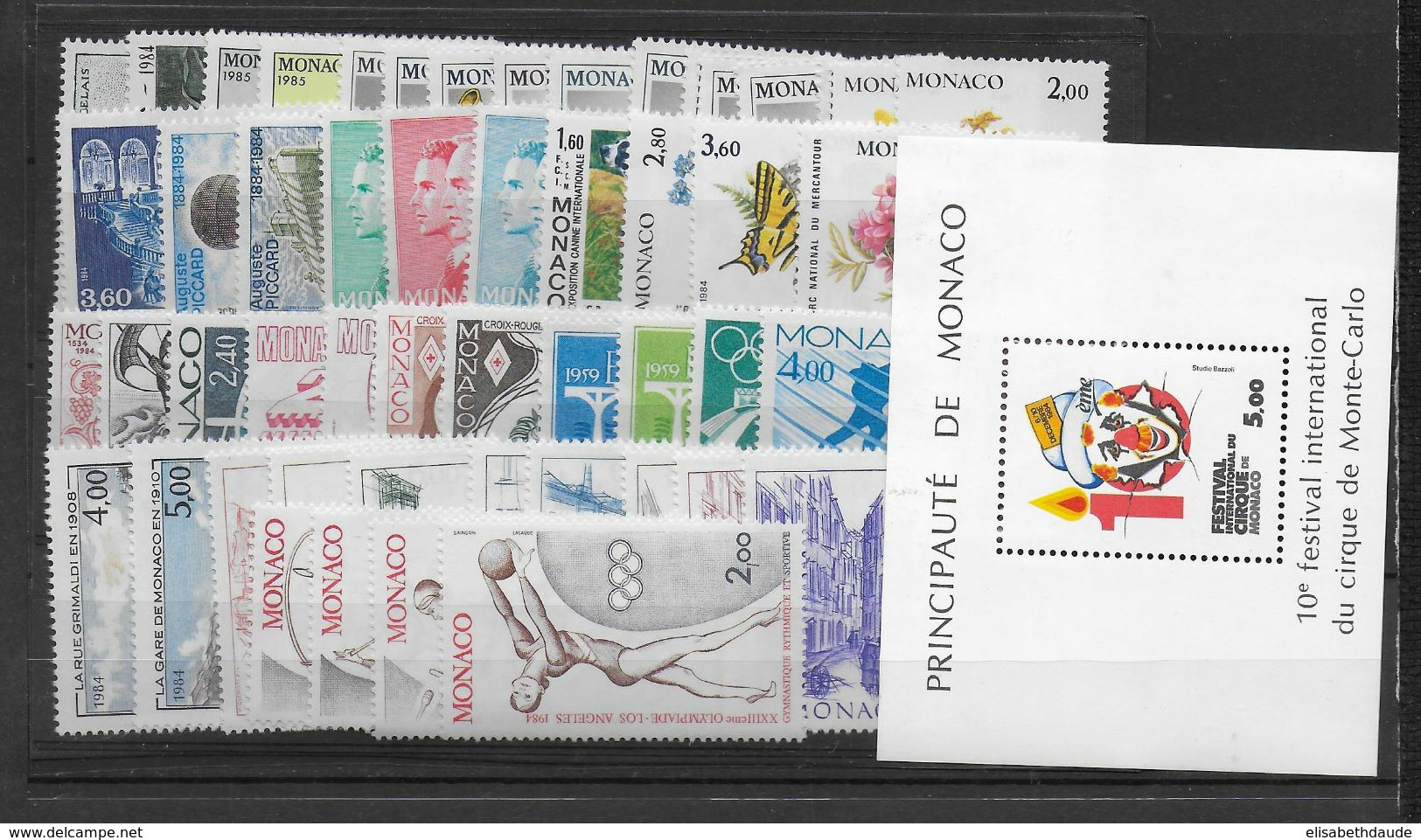 MONACO - 1984 - ANNEE COMPLETE ** - COTE YVERT = 117 EUR. - 51 TIMBRES + 1 BLOC - Années Complètes